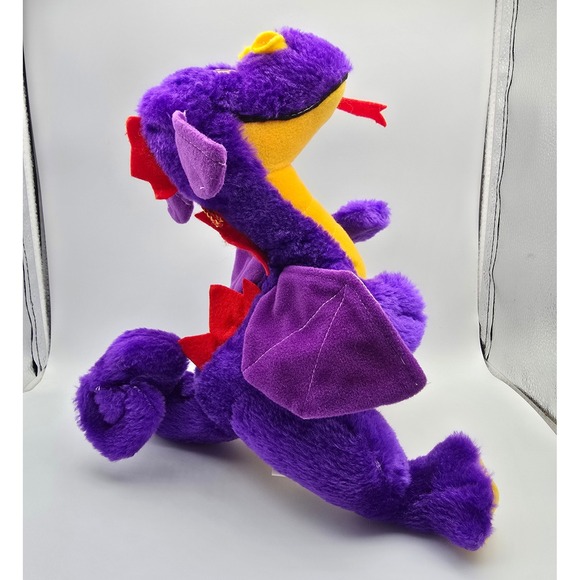 Vintage Acme 1993 Purple Dragon Plush Iridescent Wings Stuffed Animal Toy Retro - Picture 4 of 8